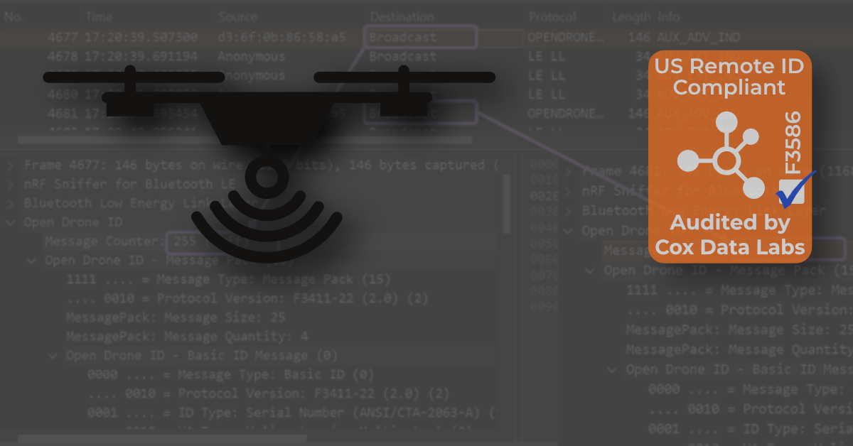 Cox Data Labs performs independent Remote ID audit of Bluemark DroneBeacon products